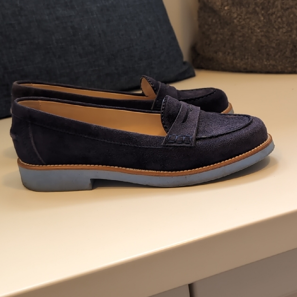 Tod's Navy Suede Loafers